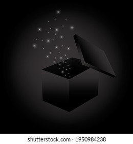 Black star box, great design for any purposes. Bright star. Holiday decoration. Stock image. Vector illustration. EPS 10.