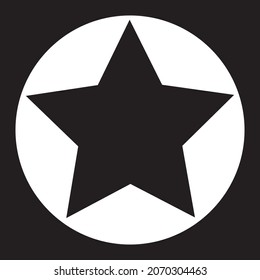black star in circle on black background , Black and white illustration. beutiful print. To be used for print t shirt, sketch for tattoo art,coloring book vector illustration eps10  army star,