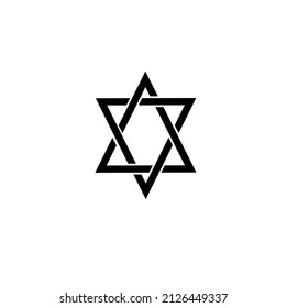 black star of david isolated on white background