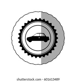 black star emblem side car icon, vector illustration design
