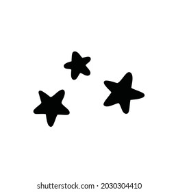 Black star. Flat vector illustration in black isolated on white background. EPS 10
