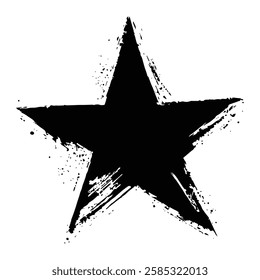 Black Star in Grunge Texture for Dark and Artistic Vector Designs