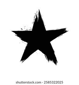 Black Star in Grunge Texture for Dark and Artistic Vector Designs