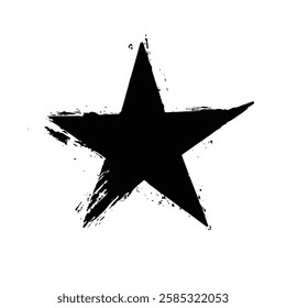 Black Star in Grunge Texture for Dark and Artistic Vector Designs