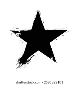 Black Star in Grunge Texture for Dark and Artistic Vector Designs