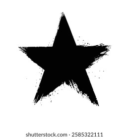 Black Star in Grunge Texture for Dark and Artistic Vector Designs