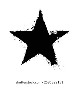 Black Star in Grunge Texture for Dark and Artistic Vector Designs