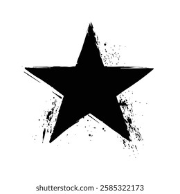 Black Star in Grunge Texture for Dark and Artistic Vector Designs