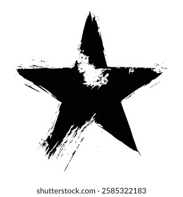 Black Star in Grunge Texture for Dark and Artistic Vector Designs