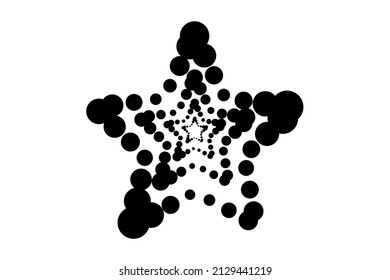 Black star Half tone. Vector illustration.