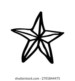 black star hand drawn design element