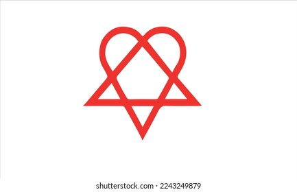 Black Star Heart Pentagram Inverted Heartagram Sign Logo Symbol Icon Badge Vector