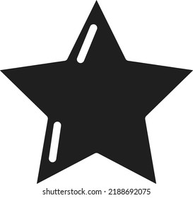 Black star icon. Flat shape rating symbol