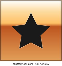 Black Star icon isolated on gold background. Favorite, best rating, award symbol. Vector Illustration