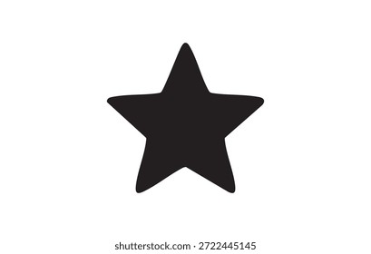 Ícone Black Star isolado no fundo branco, símbolo de classificação favorito sólido para IU, Web, interface de aplicativo, prêmio, marcador e revisão de design