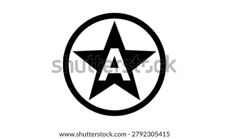 A black star icon with a letter A