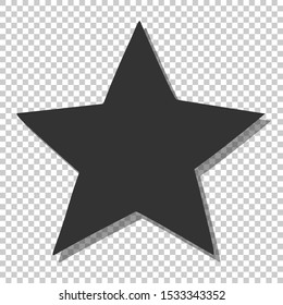 Black star icon. Simple clipart, template for rating, space and sky. Isolated on white background.