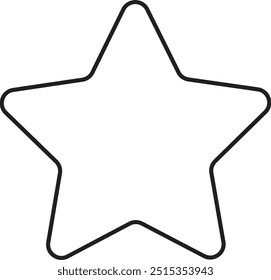 The black star icon symbolizes rating, favorites, or achievement. Its bold and simple design makes it suitable for reviews, rankings, badges, and various digital or print applications.