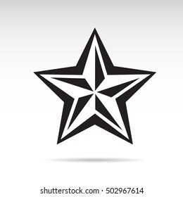 Black Star Icon. Vector Illustration.