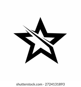 Black star icon, vector logo design Shooting star sign for your web site design.