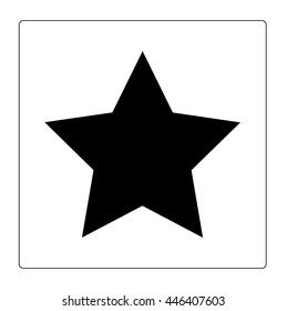 Black star icon vector in square frame