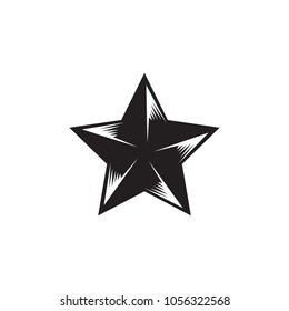 black star icon with white lines