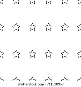 Black Star Line on White Background. Vector Illustration.