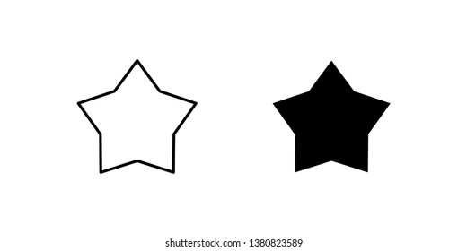 Black star and linear star icons