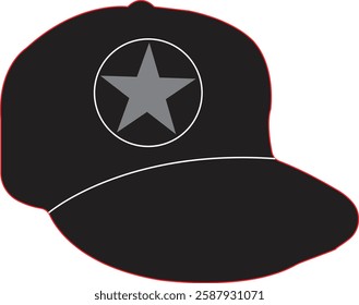 black star logo cap design illustration