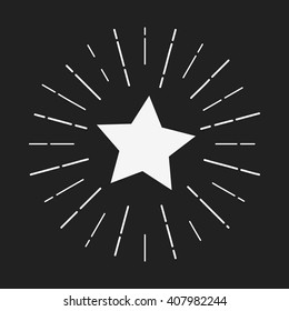 Black Star logo that attracts attention. vector illustration. background for promotions, discounts, promotions, tags. Colored rays of light going in different directions like a fireworks explosion