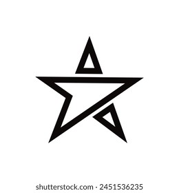 Vector con logotipo de estrella negra en estilo elegante con fondo blanco