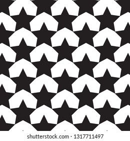 Black star on white background. vector pattern.