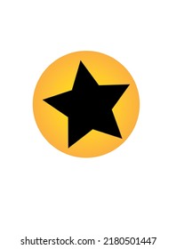 Black star on yellow. Vector