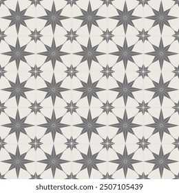 black star pattern, ceramic tile, decorative seamless background