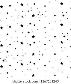 Black Star pattern on white background. Star background