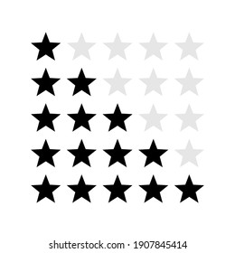 Black star rating icon. Feedback stars symbol Isolated badge for website or app. Vector illustration EPS 10