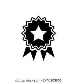 Black star rosette with white outline and background