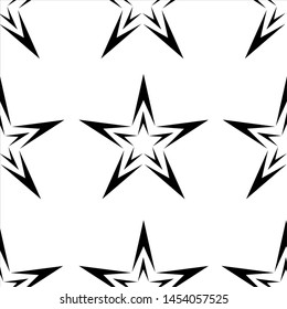 Black Star Seamless Pattern on a White Background