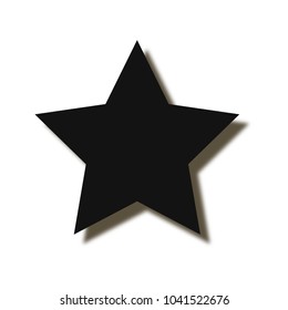 Black star shadow. Icon black star. Five-pointed star on a white background. Abstract vector illustration eps10. 