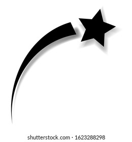 black star with shadow on a white background