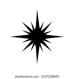 design de forma de estrela preta isolada
