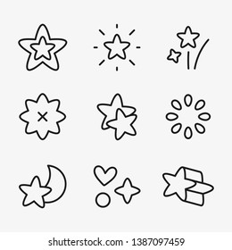 Vectores de colección de iconos de la forma de la estrella negra