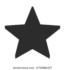 Black star shape on white background five pointed symbol iconic design element simple graphic