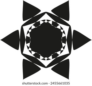 Obra de arte de Vector de mandala en forma de estrella negra