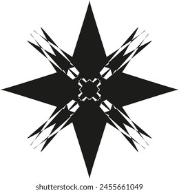 Black star shaped mandala vector artwork