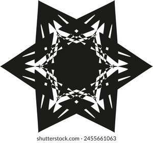 Black star shaped mandala vector artwork