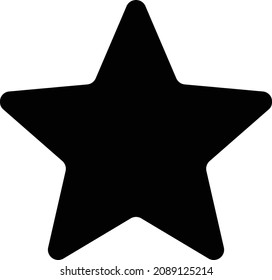 Black star silhouette icon. Flat vector.