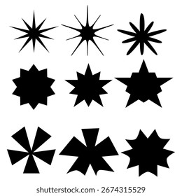 Conjunto de forma de silueta de estrella negra