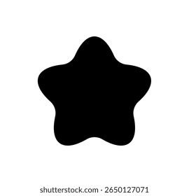 Black Star Silhouette. Sticker Logo Tag Emblem. Label Shape for Badge Design, Sale Offer, Original Product Mark, Branding Element. Vector Illustration.
