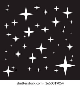 Black star sparkles, glowing lights background pattern can be used for many purposes EPS Vector